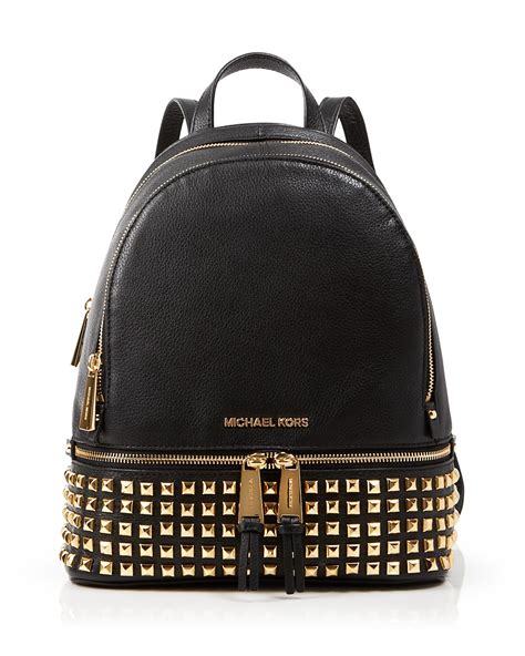 michael kors cow leather rhea small studded backpack|Michael Kors rhea backpack mini.